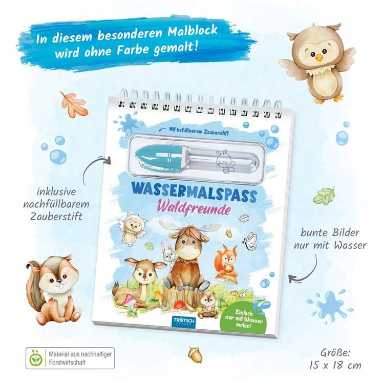 Produktbild: Tr&ouml;tsch Wassermalspa&szlig; mit Zauberstift Waldfreunde