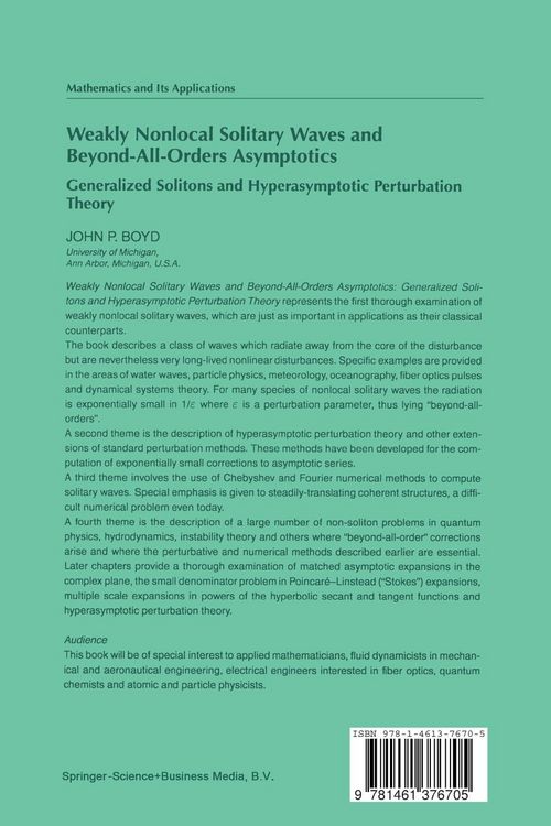 Produktbild: Weakly Nonlocal Solitary Waves and Beyond-All-Orders Asymptotics