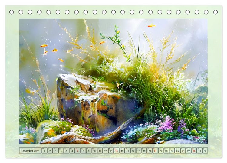 Produktbild: Aquascaping. Malerische Aquariumlandschaften (Tischkalender 2027 DIN A5 quer), CALVENDO Monatskalender