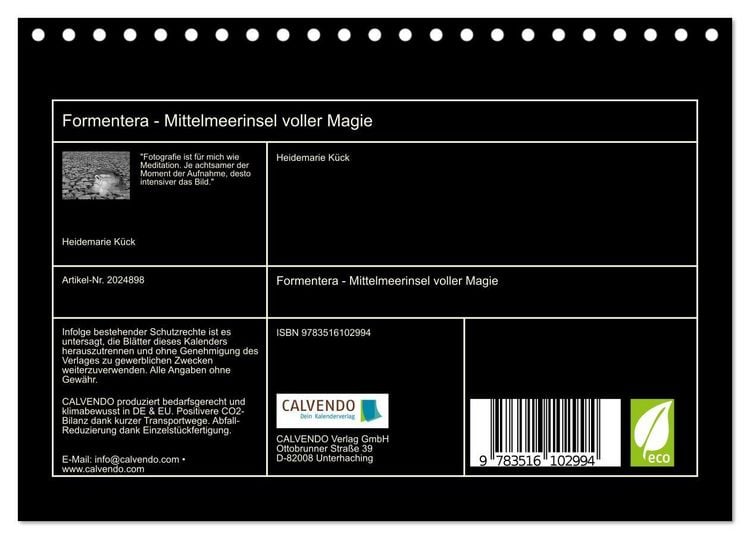 Produktbild: Formentera - Mittelmeerinsel voller Magie (Tischkalender 2026 DIN A5 quer), CALVENDO Monatskalender