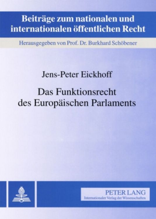 Produktbild: Das Funktionsrecht des Europaeischen Parlaments
