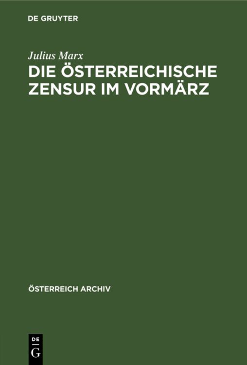 Produktbild: Die &ouml;sterreichische Zensur im Vorm&auml;rz