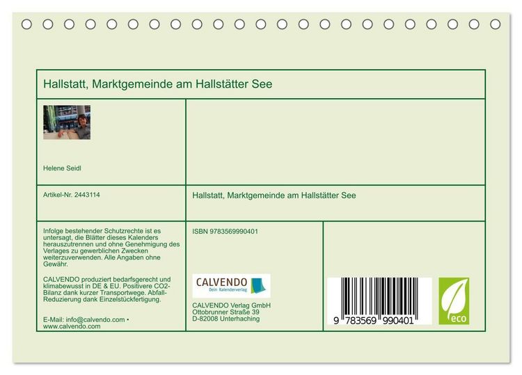 Produktbild: Hallstatt, Marktgemeinde am Hallst&auml;tter See (Tischkalender 2027 DIN A5 quer), CALVENDO Monatskalender