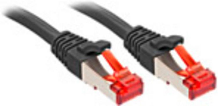 Produktbild: LINDY 47777 RJ45 Patchkabel CAT 6 S/FTP 1.00 m Schwarz 1 St.