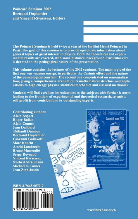 Produktbild: Poincar&eacute; Seminar 2002