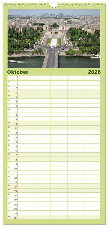 Produktbild: Familienplaner 2026 - Paris mit 5 Spalten (Wandkalender, 21 x 45 cm) CALVENDO