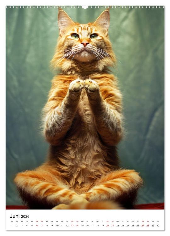 Produktbild: Miau Yoga (hochwertiger Premium Wandkalender 2026 DIN A2 hoch), Kunstdruck in Hochglanz