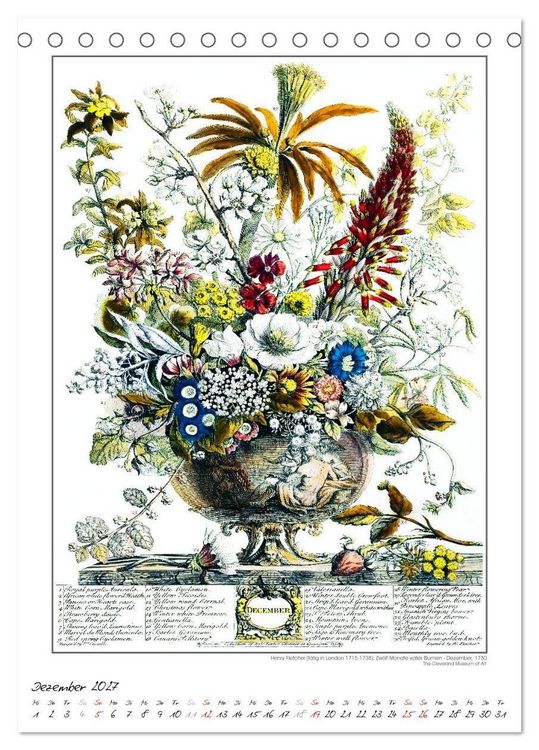 Produktbild: Henry Fletcher. Blumen und Fr&uuml;chte - Kunstkalender (Tischkalender 2027 DIN A5 hoch), CALVENDO Monatskalender