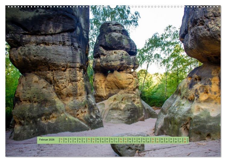 Produktbild: S&auml;chsische Schweiz - Erlebnisse eines Herbsturlaubs (hochwertiger Premium Wandkalender 2026 DIN A2 quer), Kunstdruck in Hochglanz