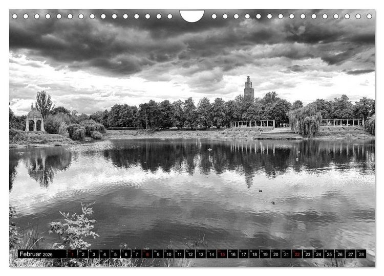 Produktbild: Magdeburg in Schwarz - Wei&szlig; (Wandkalender 2026 DIN A4 quer), CALVENDO Monatskalender