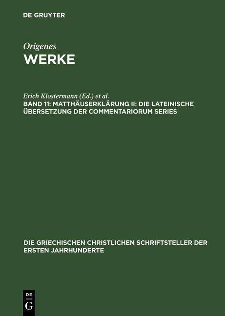 Produktbild: Matth&auml;userkl&auml;rung II: Die lateinische &Uuml;bersetzung der Commentariorum Series