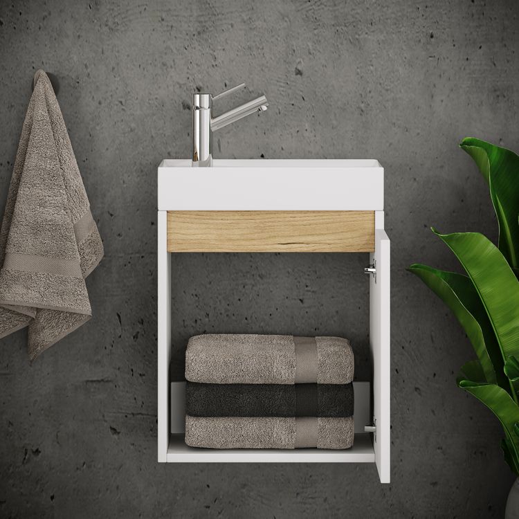 Produktbild: 2 tlg. H&auml;ngeschrank G&auml;ste-WC Waschbecken Softclose Cosila