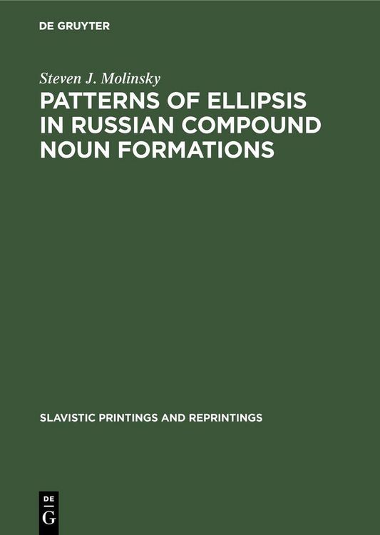 Produktbild: Patterns of Ellipsis in Russian Compound Noun Formations