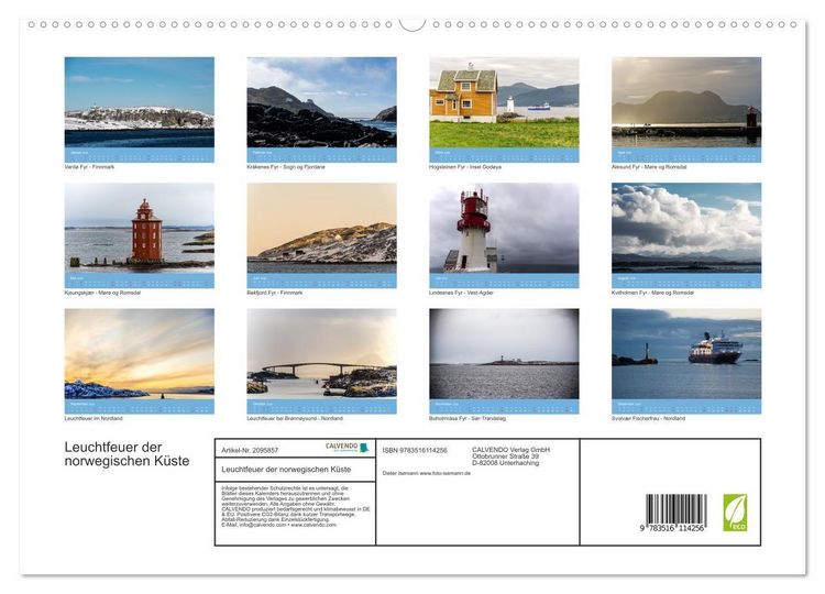 Produktbild: Leuchtfeuer der norwegischen K&uuml;ste (hochwertiger Premium Wandkalender 2026 DIN A2 quer), Kunstdruck in Hochglanz