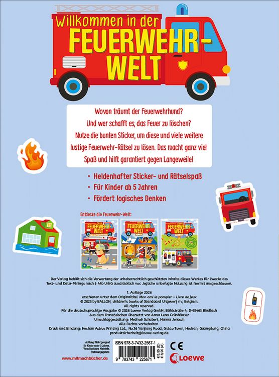 Produktbild: Meine Feuerwehr-Welt - R&auml;tselspa&szlig; mit Stickern
