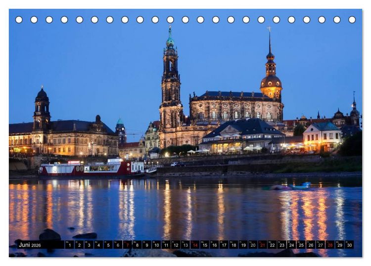 Produktbild: Elbflorenzansichten (Tischkalender 2026 DIN A5 quer), CALVENDO Monatskalender