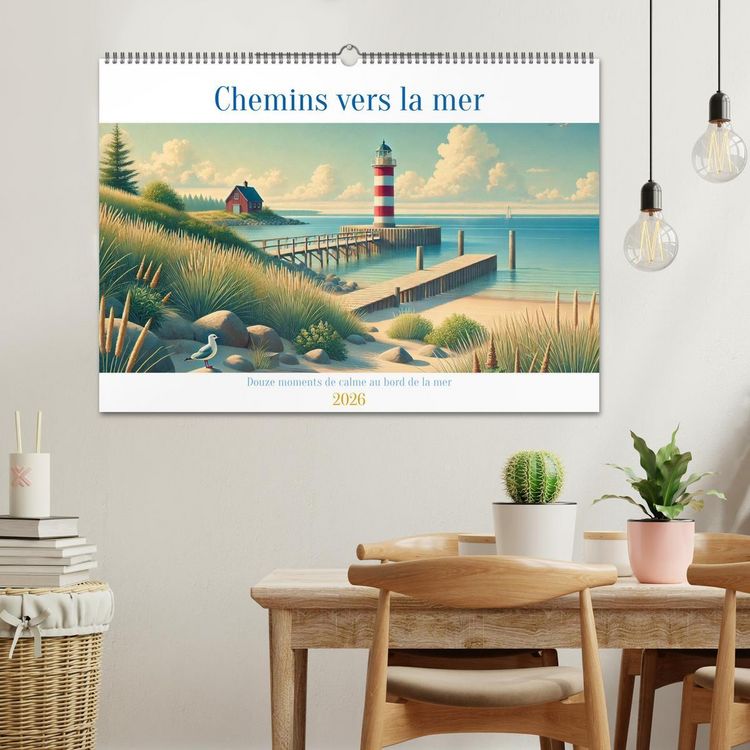 Produktbild: Chemins vers la mer (Calendrier mural 2026 DIN A2 vertical), CALVENDO calendrier mensuel