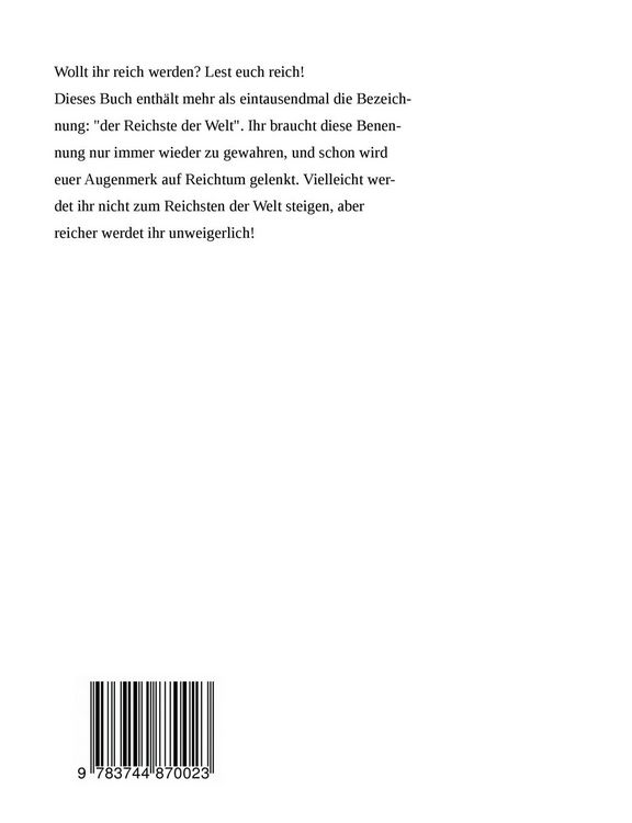 Produktbild: Der reichste der Welt in Jeschua Rex Text