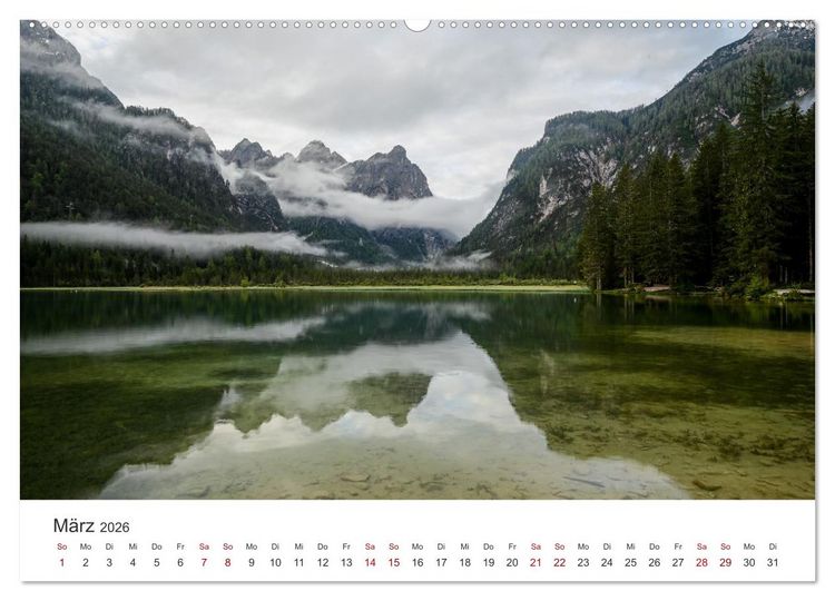 Produktbild: Magie der Bergseen &ndash; Spiegelungen im Licht der Berge (Wandkalender 2026 DIN A2 quer), CALVENDO Monatskalender