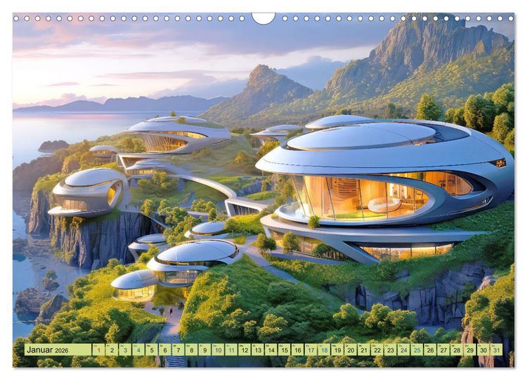 Produktbild: Futuristische moderne Behausungen (Wandkalender 2026 DIN A3 quer), CALVENDO Monatskalender