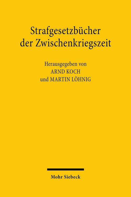 Produktbild: Strafgesetzb&uuml;cher der Zwischenkriegszeit