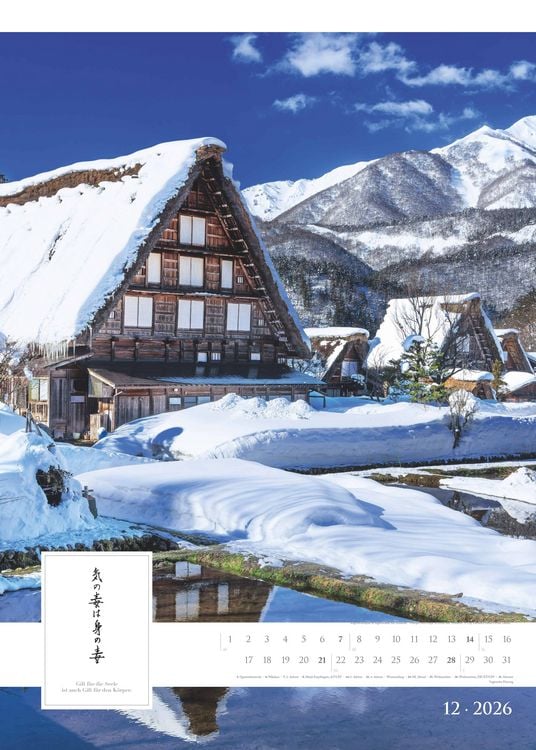 Produktbild: Spirit of Japan 2026 - Bildkalender XXL 50x70 cm - mit japanischer Kalligraphie, inkl. Übersetzung - Landschaftskalender - Wandkalender - Wandplaner