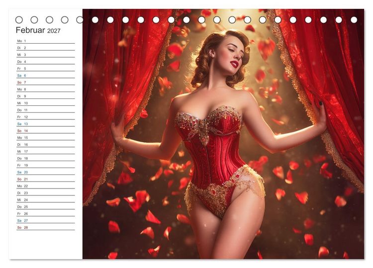 Produktbild: Burlesque Glamour (Tischkalender 2027 DIN A5 quer), CALVENDO Monatskalender