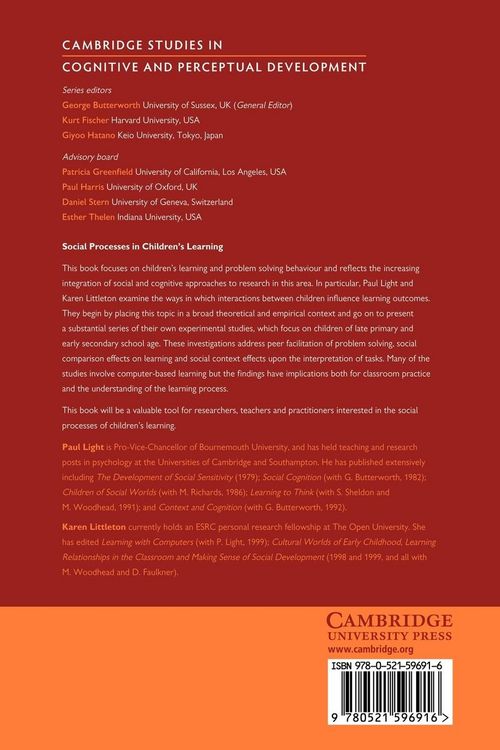 Produktbild: Social Processes in Children's Learning