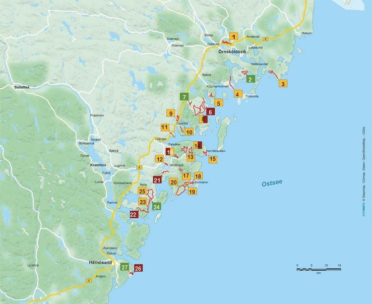 Produktbild: Schwedische Ostk&uuml;ste 27 Touren an der wilden und facettenreichen H&ouml;ga Kusten
