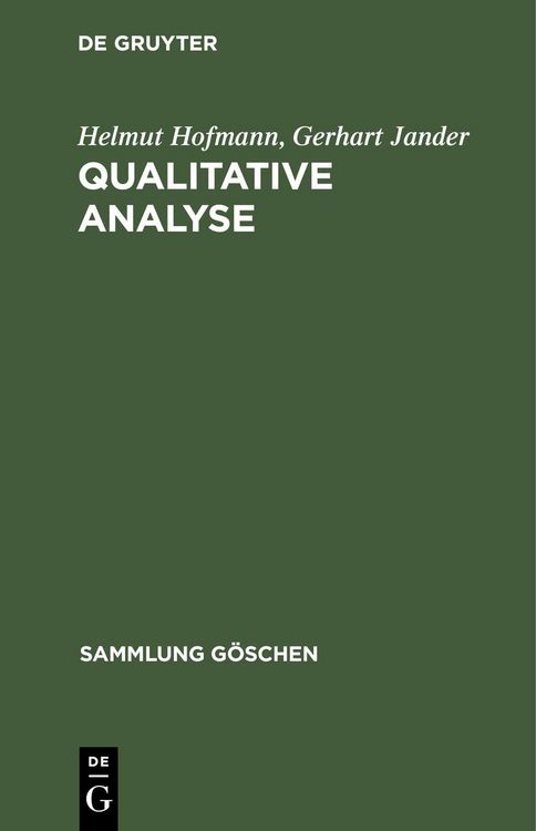 Produktbild: Qualitative Analyse