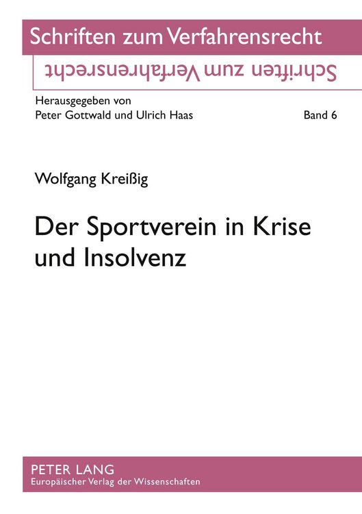Produktbild: Der Sportverein in Krise und Insolvenz