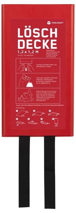 Produktbild: TOOLCRAFT TO-10307442 L&ouml;schdecke mit Montagebox 120cm x 120cm