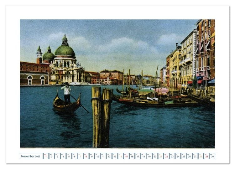 Produktbild: Erinnerungen an das alte Venedig: Historische Stiche von der Lagunenstadt (hochwertiger Premium Wandkalender 2026 DIN A2 quer), Kunstdruck in Hochglanz