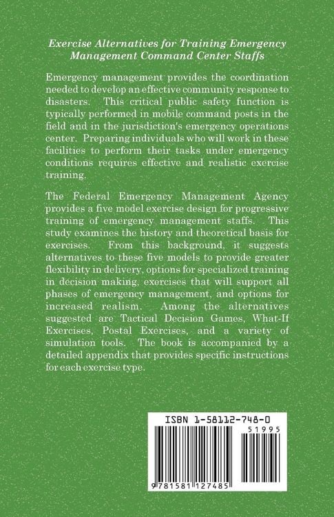 Produktbild: Exercise Alternatives for Training Emergency Management Command Center Staffs
