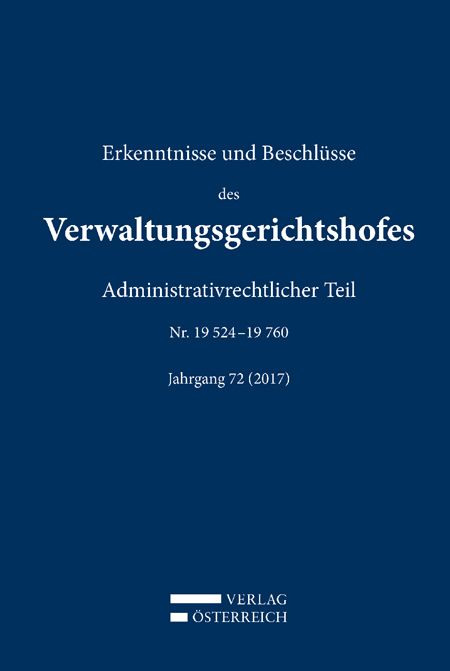Produktbild: Erkenntnisse und Beschl&uuml;sse des Verwaltungsgerichtshofes