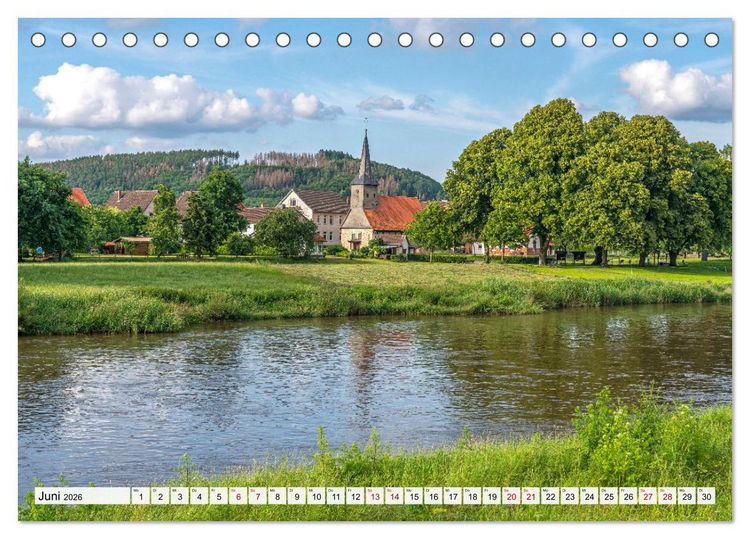 Produktbild: Das Weserbergland (Tischkalender 2026 DIN A5 quer), CALVENDO Monatskalender