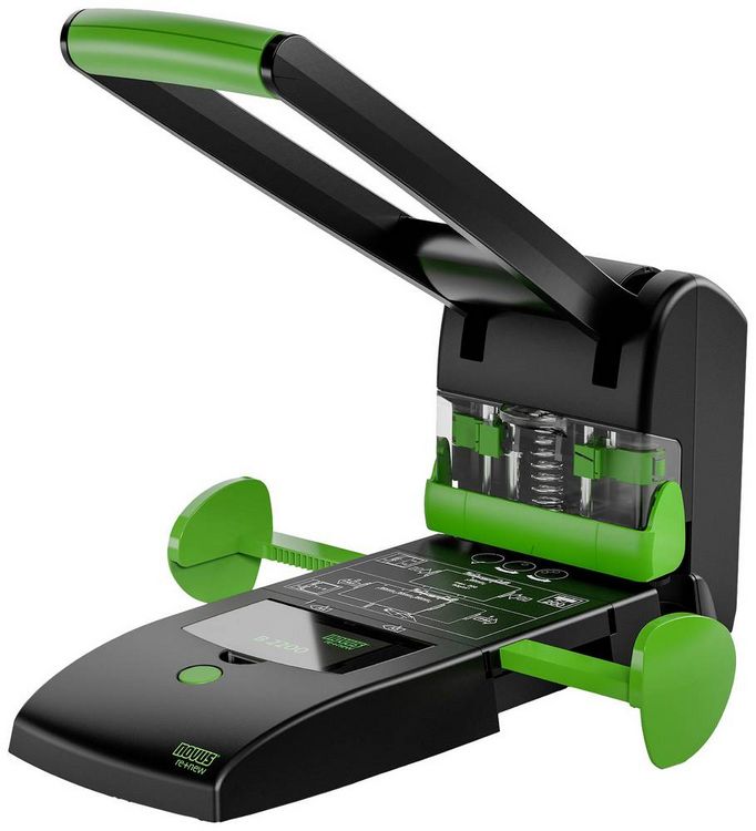 Produktbild: Novus Office 025-0651 Blocklocher 60-B2200RENEW Schwarz/Gr&uuml;n max. Einstellformat: DIN A4 200 Bl. (80 g/m&sup2;)