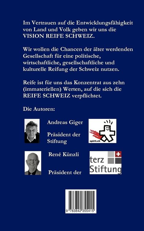 Produktbild: Die VISION REIFE SCHWEIZ