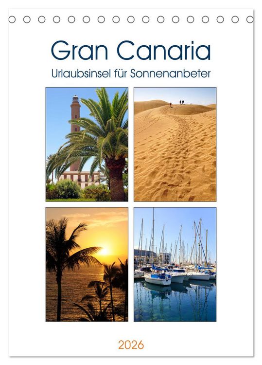Produktbild: Gran Canaria - Urlaubsinsel f&uuml;r Sonnenanbeter (Tischkalender 2026 DIN A5 hoch), CALVENDO Monatskalender