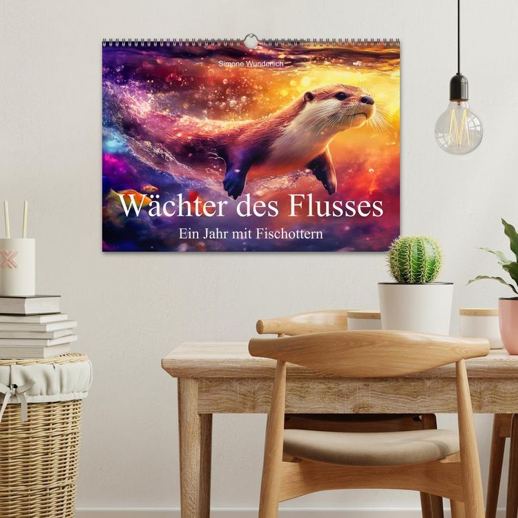 Produktbild: W&auml;chter des Flusses - Ein Jahr mit Fischottern (Wandkalender 2026 DIN A3 quer), CALVENDO Monatskalender
