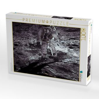 Produktbild: CALVENDO Puzzle Mondlandung im Comic-Stil | 1000 Teile Lege-Gr&ouml;&szlig;e 64x48cm Foto-Puzzle f&uuml;r gl&uuml;ckliche Stunden