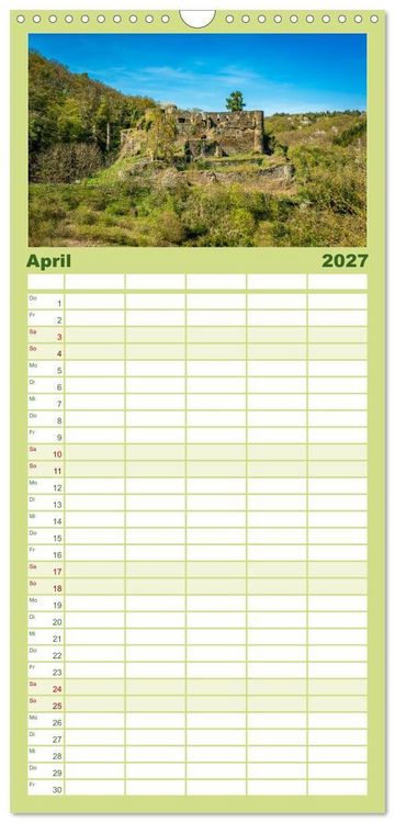 Produktbild: Familienplaner 2027 - Burgen des Hunsr&uuml;cks mit 5 Spalten (Wandkalender, 21 x 45 cm) CALVENDO