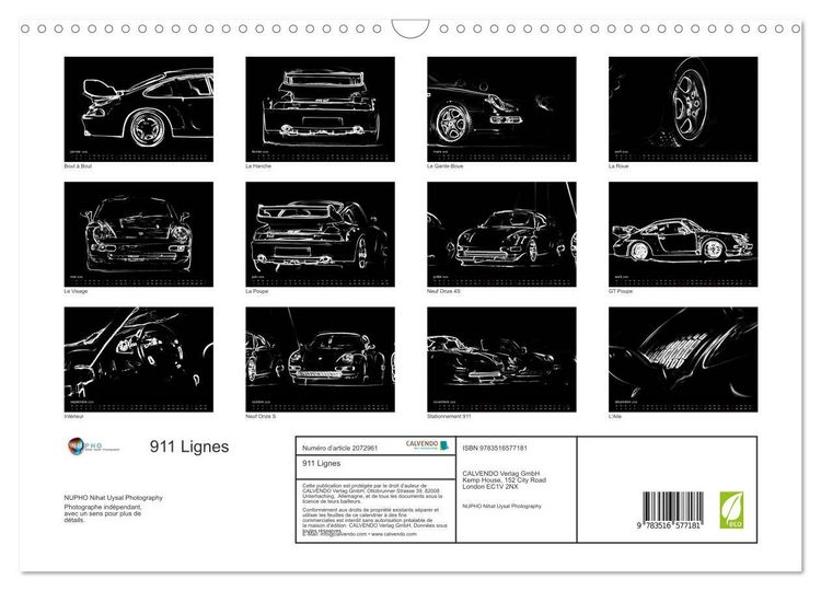 Produktbild: 911 Lignes (Calendrier mural 2026 DIN A3 vertical), CALVENDO calendrier mensuel