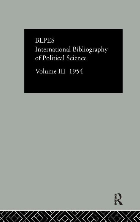 Produktbild: Intl Biblio Pol Sc 1954 Vol 3