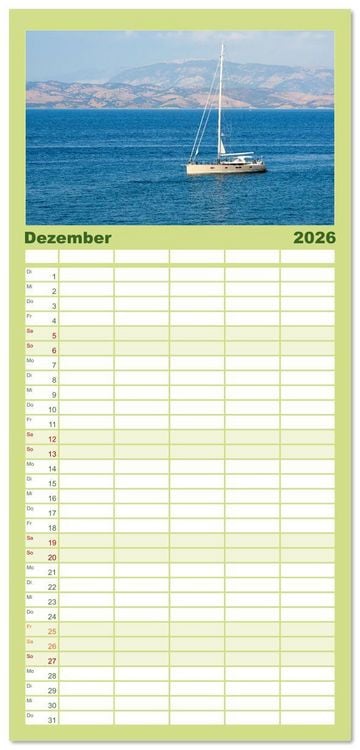 Produktbild: Familienplaner 2026 - Mediterraner Zauber - Korfu in all seinen Facetten mit 5 Spalten (Wandkalender, 21 x 45 cm) CALVENDO