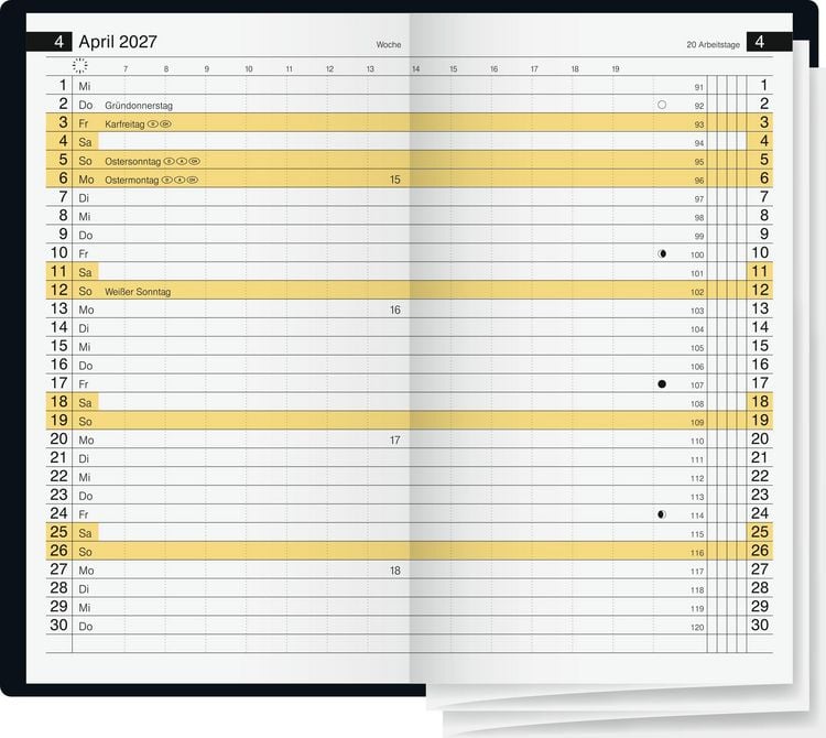 Produktbild: rido/id&eacute; 7045424907 Taschenkalender Mod. Miniplaner d 15 2027 A6, Kunstleder, schwarz