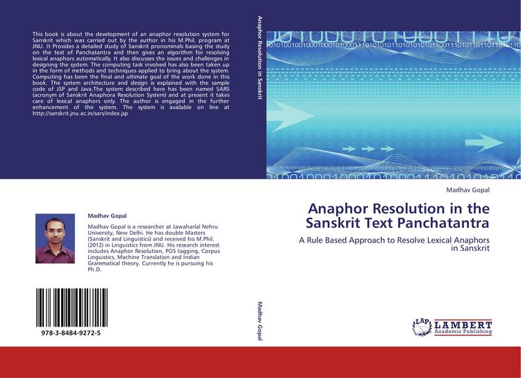 Produktbild: Anaphor Resolution in the Sanskrit Text Panchatantra
