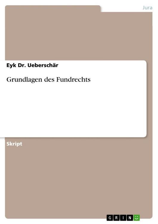 Produktbild: Grundlagen des Fundrechts
