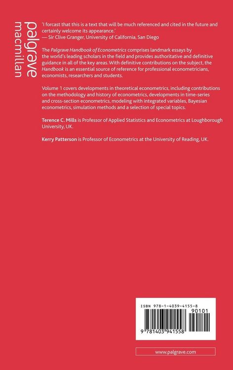 Produktbild: Palgrave Handbook of Econometrics