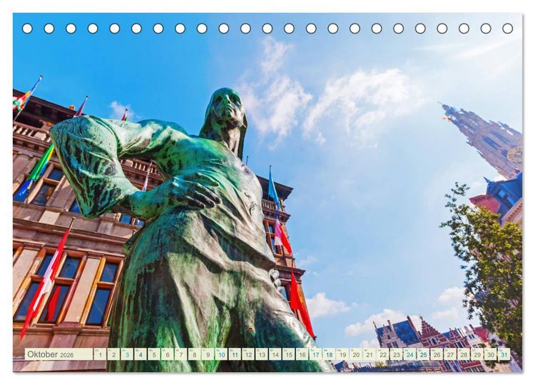 Produktbild: Fotografische Impressionen aus Antwerpen (Tischkalender 2026 DIN A5 quer), CALVENDO Monatskalender